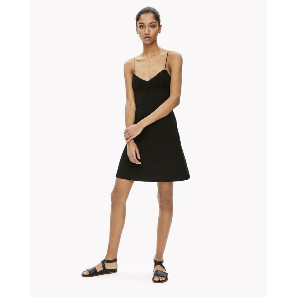 Theory Black‎ Bettina Prosecco Thin Strap Knit Mini Dress P/S